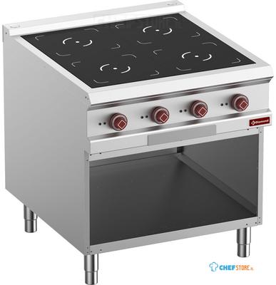 Elektrisch Fornuis Met 4 Inductie Kookplaten Op Open Kast - Diamond E9/4IDA8-N 1