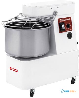 Spiraalkneder 42 Liters - 2 Snelheden - Timer - op Wielen - Diamond FD42/T2V-S-230/3- 1