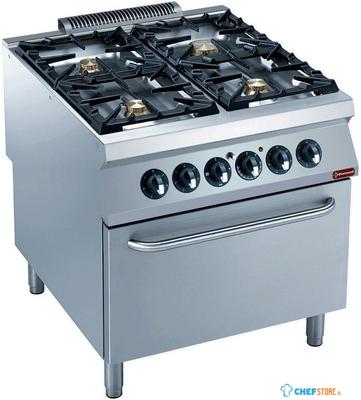 Diamond Gasfornuis 4 branders, elektrische oven GN 2/1 | G22/4BFE8-N 1