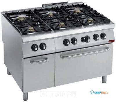 Diamond Gasformuis 6 branders (Power) + gasoven GN 2/1, Neutrale kast  "POWERFUL" | G22/6BFA12PW-N 1