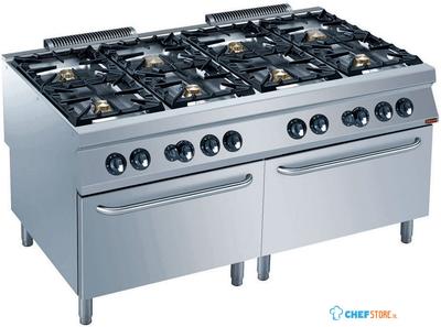Gasfornuis 8 branders, 2 gasovens GN 2/1 | 2200 line | Diamond | G22/8BF16-N 1