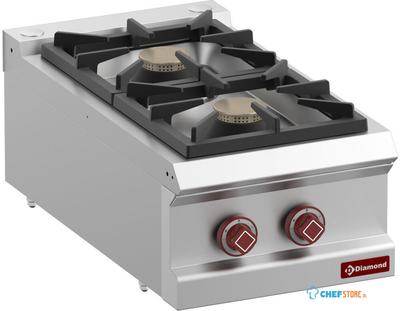 Gasfornuis 2 Branders - Top- - Diamond G7/2B4T-N 1