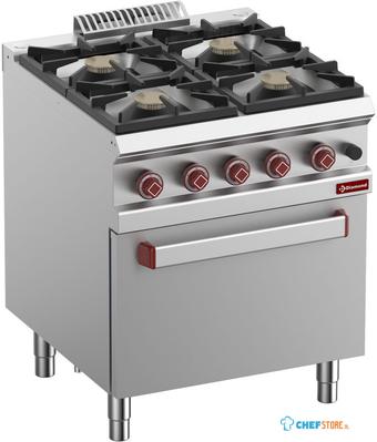 Gasfornuis 4 Branders Met Gasoven GN 2/1 - Diamond G7/4BF7-N 1