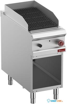 Gaslavasteengrill - 1/2 Module - 2-Zijdig Gietijzeren Rooster - Open Kast - Diamond G9/GPLA4-ZN 1