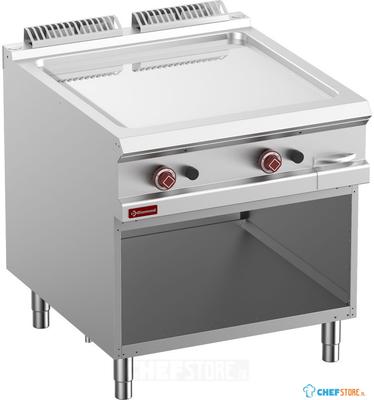 Bakplaat Op Gas Met Vlakke Verchroomde Plaat - Module 1/1 - Op Open Kast. - Diamond G9/PLCA8-N 1