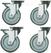 Diamond Set 4 wielen, 2 met rem | KR2F 1