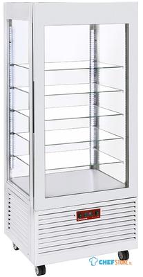Diamond Vitrine 4 zijden T° positief, 5 niveaus in glas, Geforceerd, 480 Lit., WIT | INN/VN-W5-R2 1