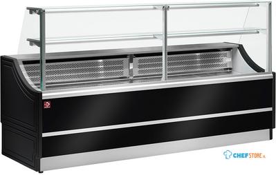 Gekoelde toonbank recht 100cm | Met Reserve-opslag | Full black | Diamond | OL104/B5-R/R2 1