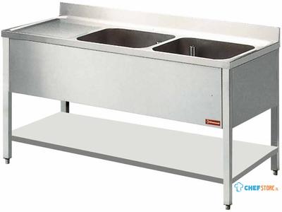 Diamond Spoeltafel met 2 Kuipen en 1 Druipvlak - L1421S-D 1