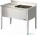 Diamond Spoeltafel met 1 Kuip, 1 Links Druipvlak, met Onderstel - L1210S/6-KD-D 1