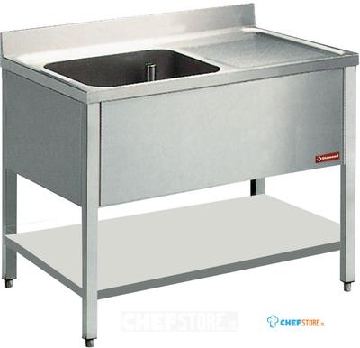 Diamond Spoeltafel met 1 Kuip en 1 Druipvlak - L1211D/6-D 1