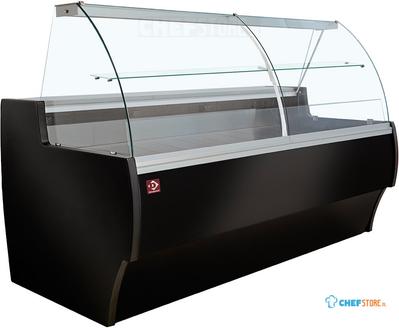 Diamond Gekoelde Vitrinetoonbank Gebogen Ruit Geventileerd met Reserve ZWART - MA15/B5-R2V 1
