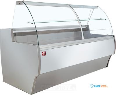 Diamond Gekoelde Vitrinetoonbank Gebogen Ruit Geventileerd met Reserve GRIJS/WIT - MA30/E8-R2V 1