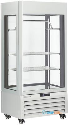 Diamond FULL Glazen Vitrine" 600 Liter 2 Planken & Vleesstang Geventileerd WIT - MAX/607-MW 1