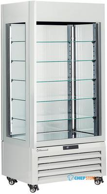 Diamond FULL Glazen Vitrine" 600 Lt. 5 Glazen Niveaus Geventileerd WIT - MAX/609-BW 1