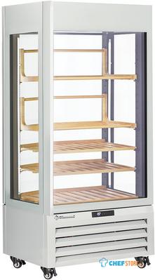 Diamond FULL Glazen Vitrine" 600 Liter 1 Niveau + 2 Planken Geventileerd WINE WIT - MAX/609-VW2 1