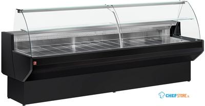 Gekoelde Vitrinetoonbank Met Gebogen Ruiten, Met Reserve - Zwart, Diamond ML20/B5-R2 1