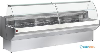 Gekoelde Vitrinetoonbank Gebogen Ruit, Geforceerd, Met Reserve - Grijs/wit, Diamond ML20/E8-VV/R2 1