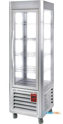 Panoramische Koelvitrine geforceerd | 360L, 5 Roosters | R290, milieuvriendelijk | +2°C / +10°C | RVS | Diamond SNE/GN-A5-R2 1