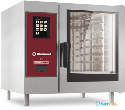 Diamond SBGT/06S Gasoven "TOUCH" met boiler, stoom en convectie 6xGN 1/1+ Cleaning