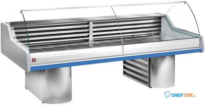 Gekoelde Vitrine toonbank B=150cm | Gebogen Ruit | Blauw | Diamond | SG15B/B1-R2 1