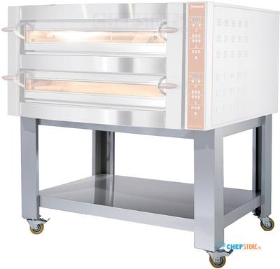 Diamond Steun in "imitatie R.V.S." voor GDX18/35-DP + 4 wielen, 2 met rem | SGD18-RSI