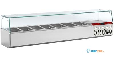 Gekoelde Opzetvitrine | 7X1/4 GN,150mm | Glaswand | R290 | Diamond | SX160G/PR2 1