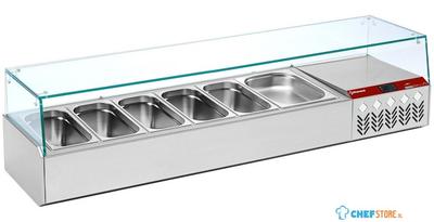 Gekoelde Structuur GN 5x 1/3, 1x 1/2, Met Rechte Ruit, Diamond SY160G/PP9 1