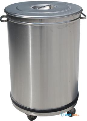 RVS Vuilnisbak op wielen met deksel | 95 liter | Diamond | PCR/105B 1