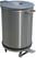 Vuilnisbak met deksel | op wielen | pedaalbediening | RVS | 50 Liter | PCRA/50B | Diamond 1