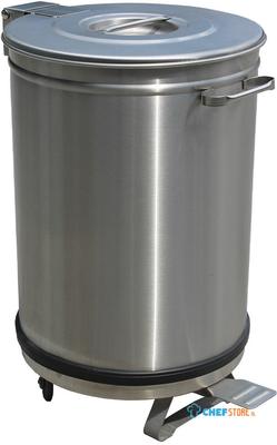 RVS Vuilnisbak, deksel met pedaalbediening | 95 liter | Diamond | PCRA/105B 1