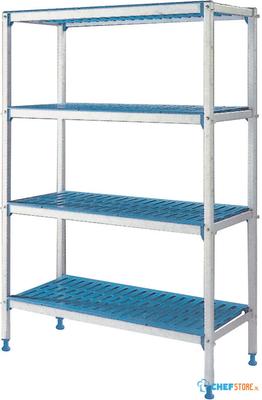 Diamond Lineaire rek in geanodiseerd aluminium 4 niveau's | RLA/264-4/EF 1