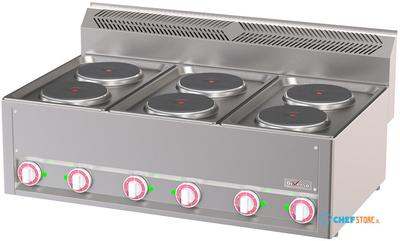 Diverso By Diamond Elektrisch Kookfornuis 6 Platen, -Top - WR-E6PT-19 1