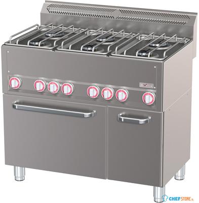 Diverso By Diamond Fornuis 6 Branders op Conventieoven GN 1/1 en Neutrale Kast - WR-G6CF-21 1