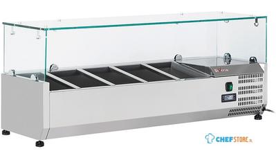 Diverso By Diamond Gekoelde Opzetstructuur 5x GN 1/4 - 150 Mm, met Glasopbouw - WR-SX12-V1 1