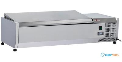 Diverso By Diamond Gekoelde Opzetvitrine 3 X GN 1/3 & 1x GN 1/2 -150 Mm, met RVS Deksel - WR-SY12-C1 1
