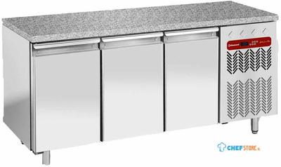 Diamond Diepvriestafel, Geforceerd, 3 deuren EN 600x400 - Top in graniet | TP3B/HG-R2 1