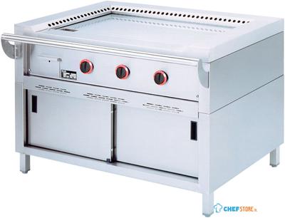 Diamond "Teppanyaki " gasplaat, 3 zones (3x 7 kW), op kast | TPG3-15 1