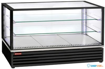 Gekoelde Vitrine Tafelmodel | B=119cm | R290, milieuvriendelijk | Geforceerd | Zwart | Diamond VRDG-B1-R2 1