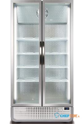 Display koelkast - wit - deurslot - optioneel reclame display - LED-verlichting - ventilator - 0 – 10 ℃ - uitschuifbare compressor -  elektronische thermostaat in plint - Husky C8PRO-H-HU (C8PROCHILLER) 1