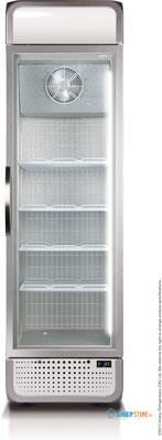 Display glasdeur vrieskast - wit - inclusief modulair reclame display - deurslot - LED-binnenverlichting - ventilator - -20 ℃ -  elektronische thermostaat - Husky F5PROFREEZER + CANOPY 1