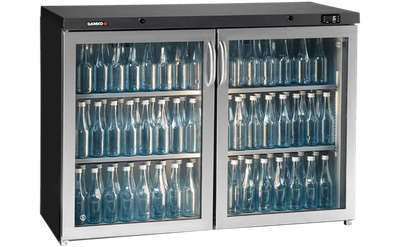 2-Deurs Barkoeling Chroomstalen Glasdeur | 120 breed | Led | Gamko MG3/275GCS 1
