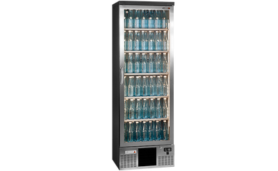 1-Deurs Koeling Antraciet Met Chroomstalen Glasdeur | Handvat links | Hoog | Gamko MG3/300RGCS 1