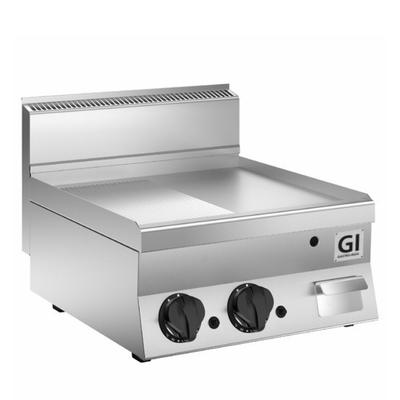 Gastro-Inox 650 Hp Gasbakplaat Met Half Gladde/geribbelde Verchroomde Plaat, 80cm, Gastro-Inox 160.058 1