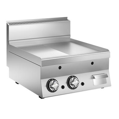 Mareno M1-600 Gasbakplaat met Half Gladde/half Geribbelde Roestvaststalen Plaat, 60cm - FT66GM 1