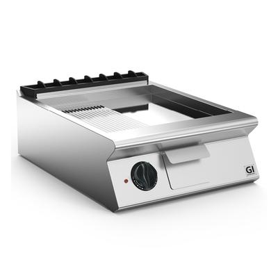 Gastro-Inox 700 Hp Elektrische Bakplaat Met 2/3 Gladde En 1/3 Geribbelde Verchroomde Plaat, 60cm, Gastro-Inox 170.148 1