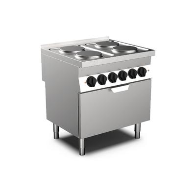 Mareno M0-700 Line Kooktoestel 4 Ronde Kookplaten En Elektrische Oven, 80cm - Gastro-Inox 170.409 1