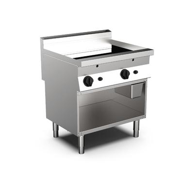 Mareno M0-700 Line Gasbakplaat Met 2/3 Gladde En 1/3 Geribbelde Verchroomde Plaat, 80cm - Gastro-Inox 170.436 1