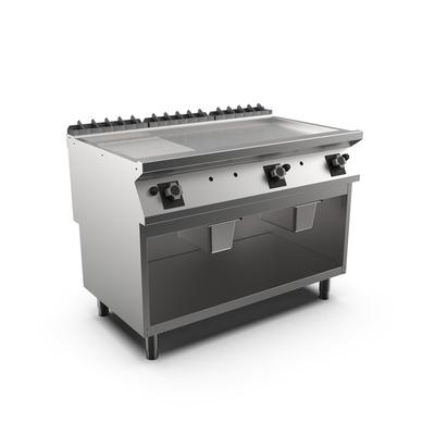 Mareno M1-700 Gasbakplaat Met 2/3 Gladde En 1/3 Geribbelde Mat Verchroomde Plaat - 120cm -  171.231 1