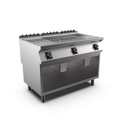 Mareno M1-700 Elektrische Bakplaat Met 2/3 Gladde En 1/3 Geribbelde Verchroomde Plaat - 120cm -  171.262 1